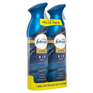 Febreze Luxe Air Freshener Odor-Fighting Room Spray - Ocean, 2 ct
