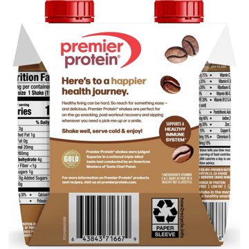 Premier Protein 30g Protein Shakes 4 pk Cartons - Café Latte