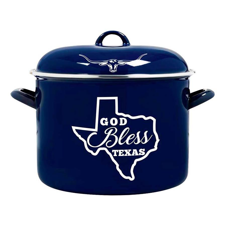 Cook Prep Eat Blue GOD Bless Texas Stock Pot with Lid Shop Stock pots