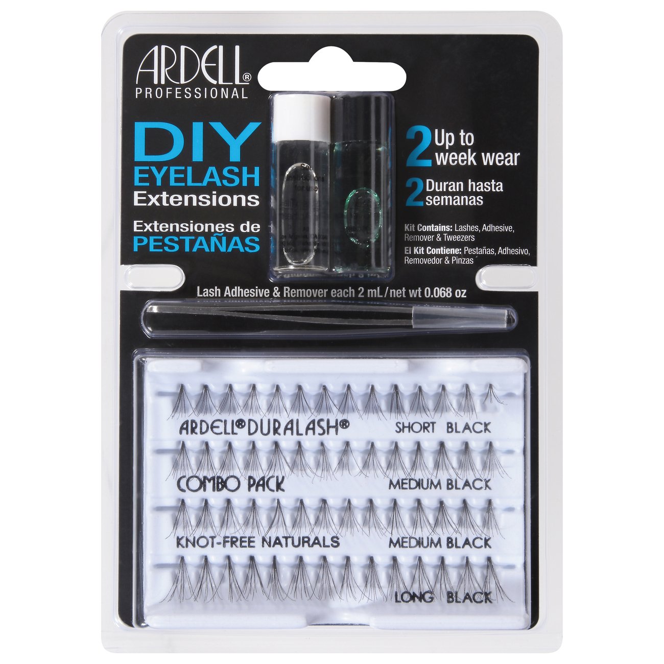 DIY Eyelash Extensions Kit with Tweezers, Adhesive and Remover - Ardell