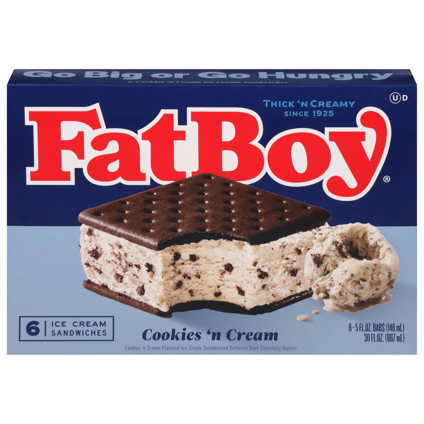 FatBoy Cookies 'n Cream Ice Cream Sandwiches; image 1 of 4