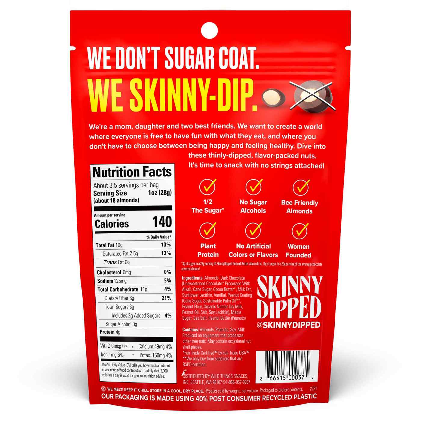 SkinnyDipped Dark Chocolate Peanut Butter Almonds; image 2 of 2