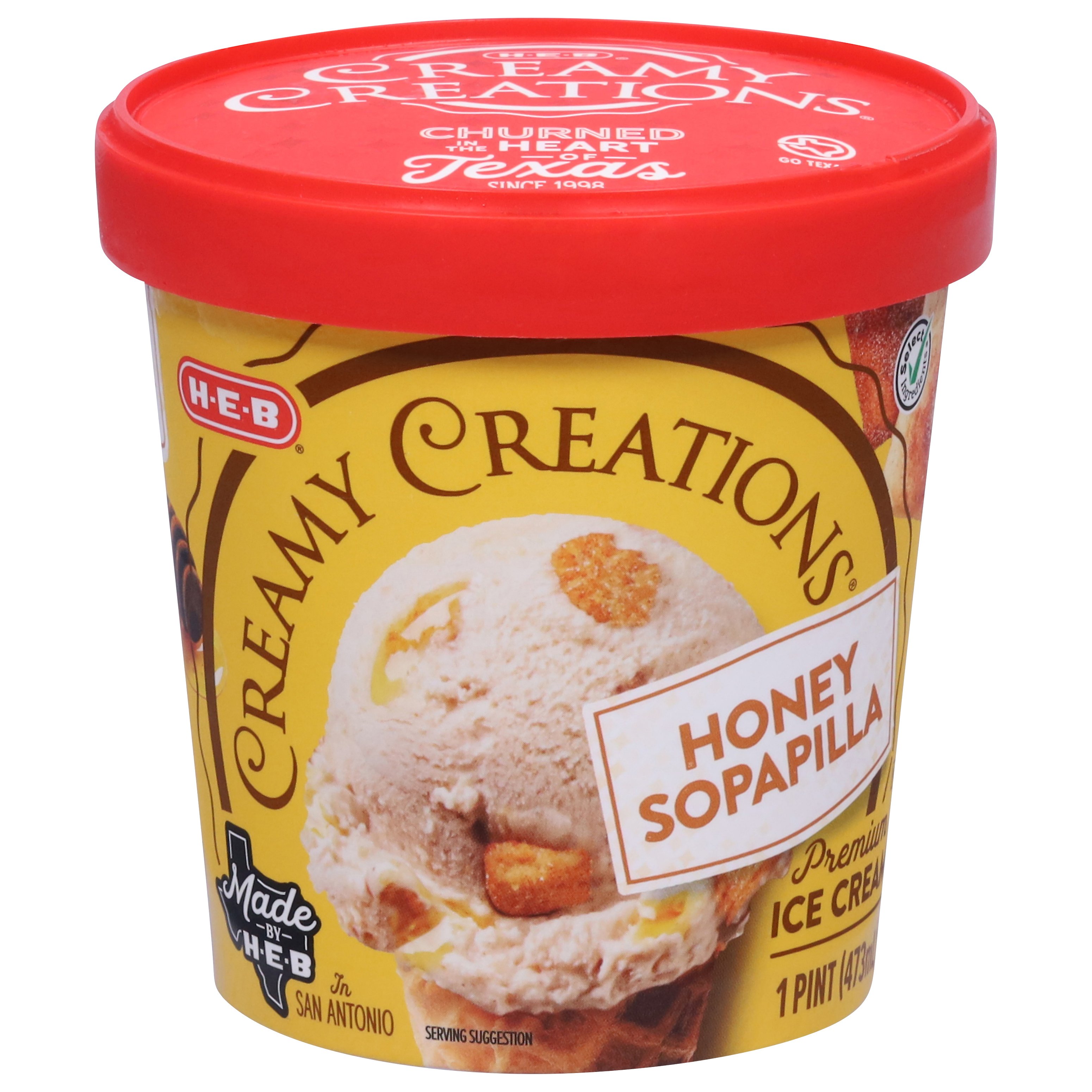 H-E-B Select Ingredients Creamy Creations Honey Sopapilla Ice Cream