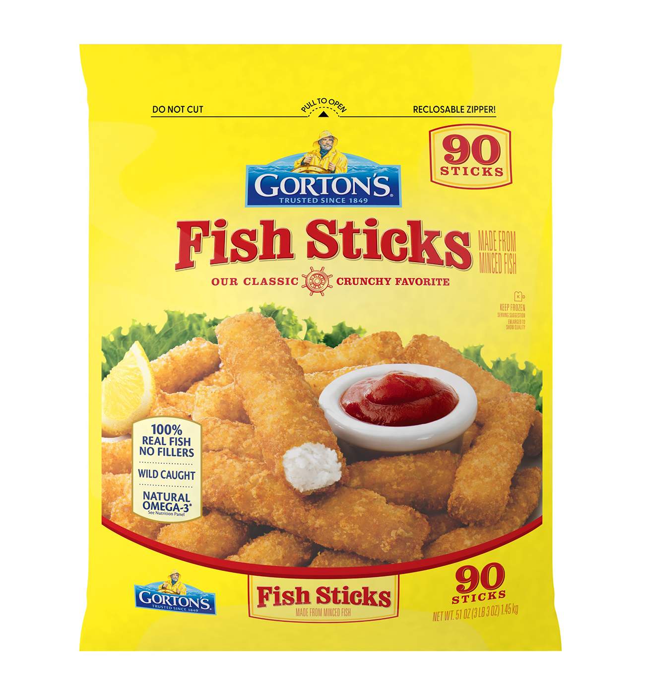 Gorton's Frozen Crunchy Breaded Fish Sticks; image 1 of 6