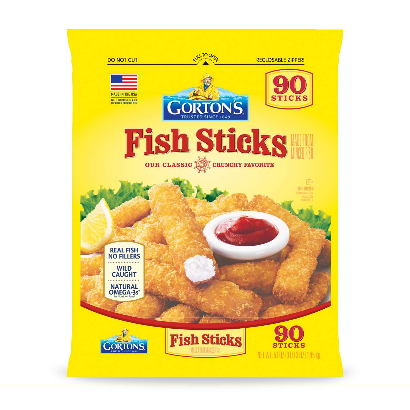 Gorton's Frozen Crunchy Breaded Fish Sticks; image 1 of 5