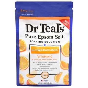 Dr Teal's Pure Epsom Salt - Glow & Radiance Vitamin C, 3 lb