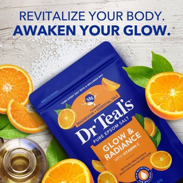 Dr Teal's Pure Epsom Salt - Glow & Radiance Vitamin C, 3 lb