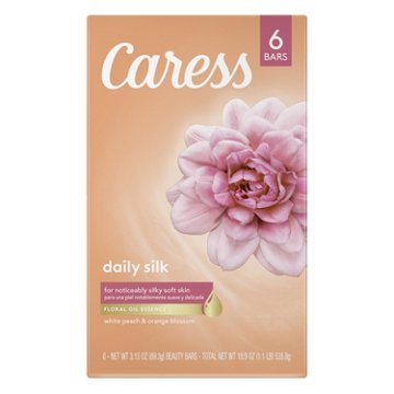 Caress Daily Silk Beauty Bar Soap, 6 pk