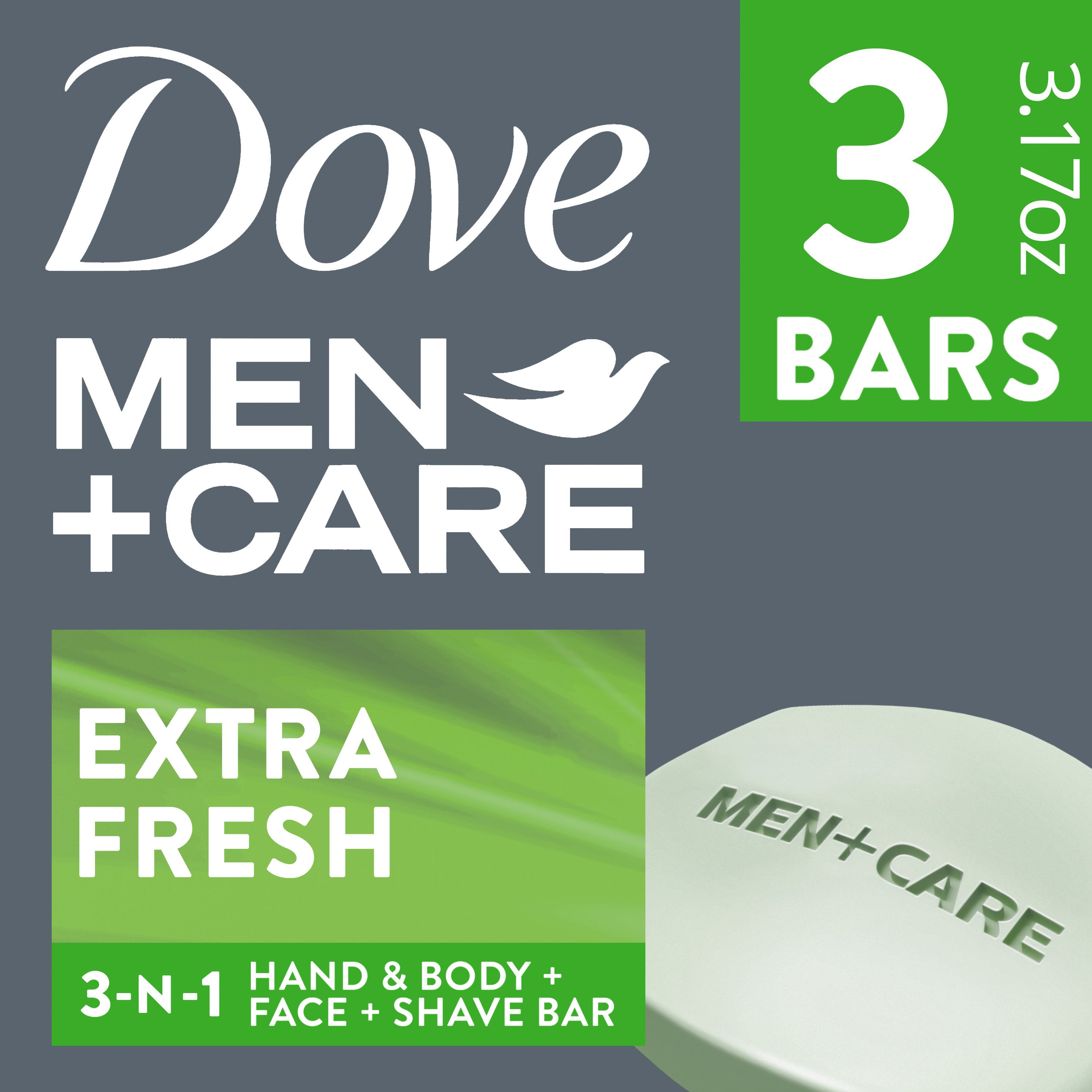 Dove Men+Care Bar 3 in 1 Cleanser for Body, Face, and Shaving Extra Fresh -  Shop Hand & Bar Soap at H-E-B