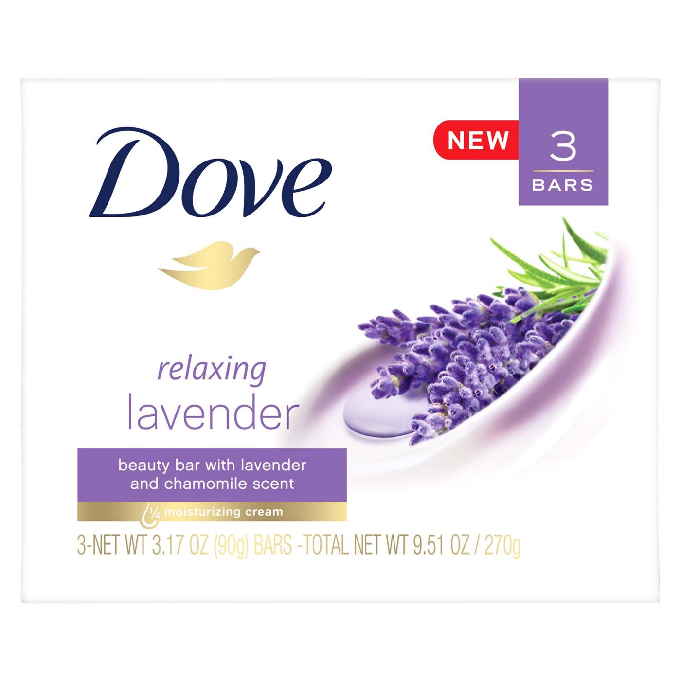 Dove Relaxing Lavender Beauty Bar Soap; image 1 of 3