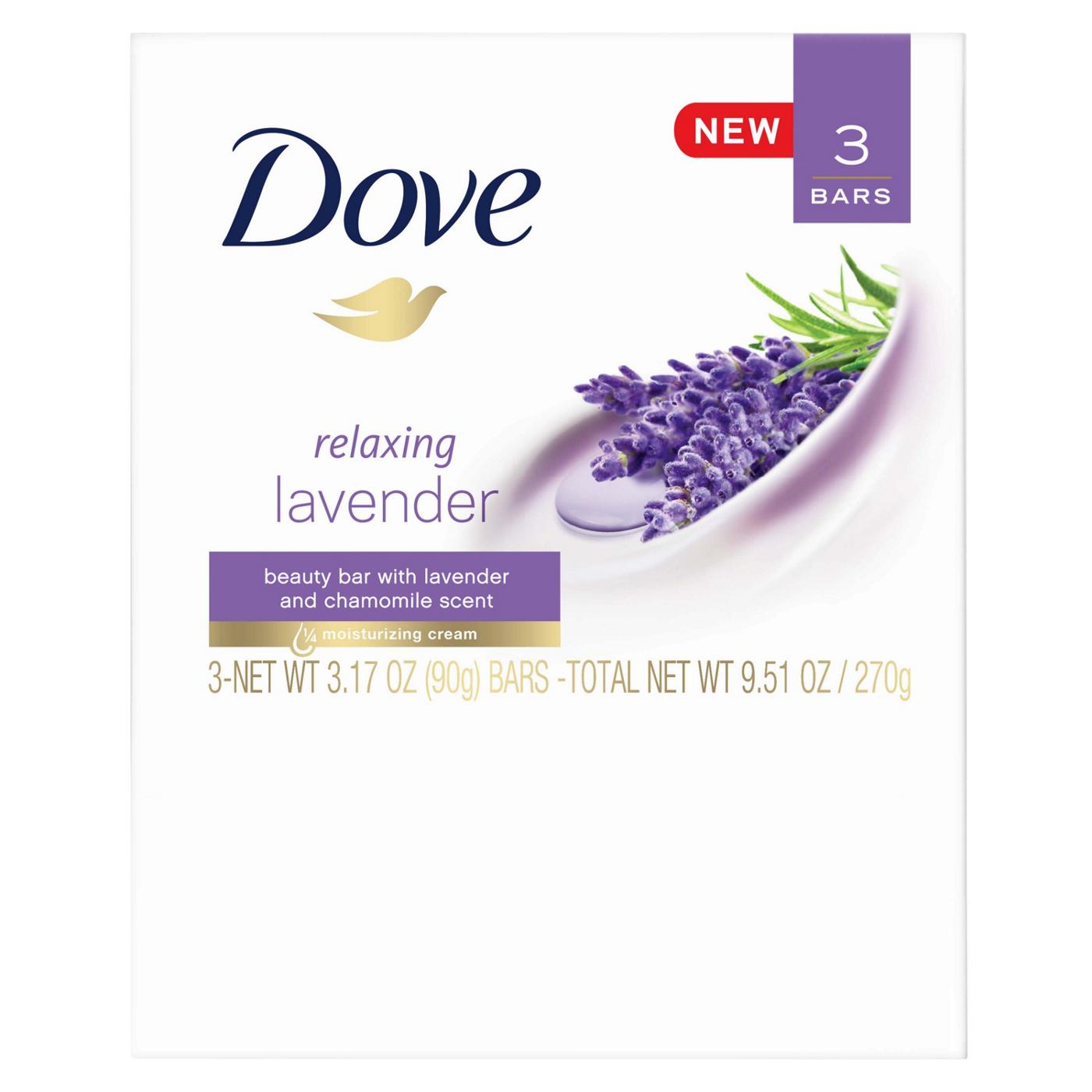 Dove Relaxing Lavender Beauty Bar Soap; image 3 of 3