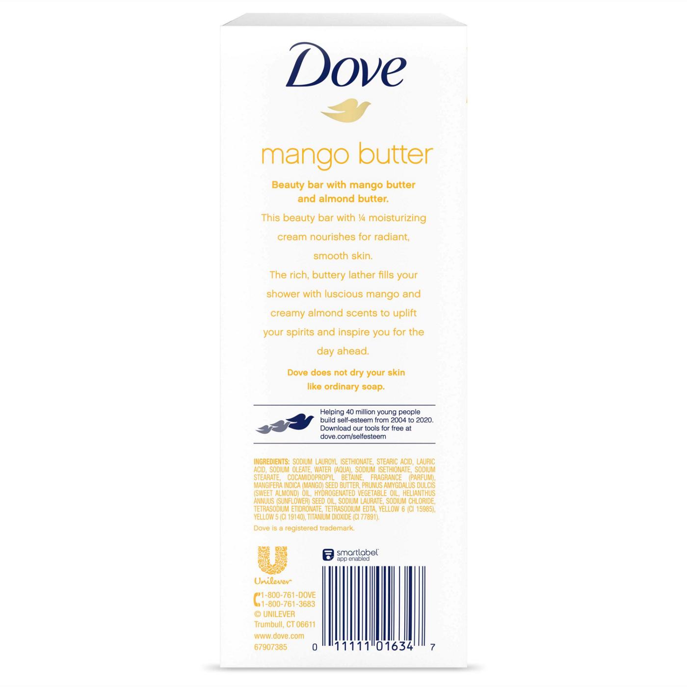 Dove Purely Pampering Mango Butter Beauty Bar Soap; image 3 of 3