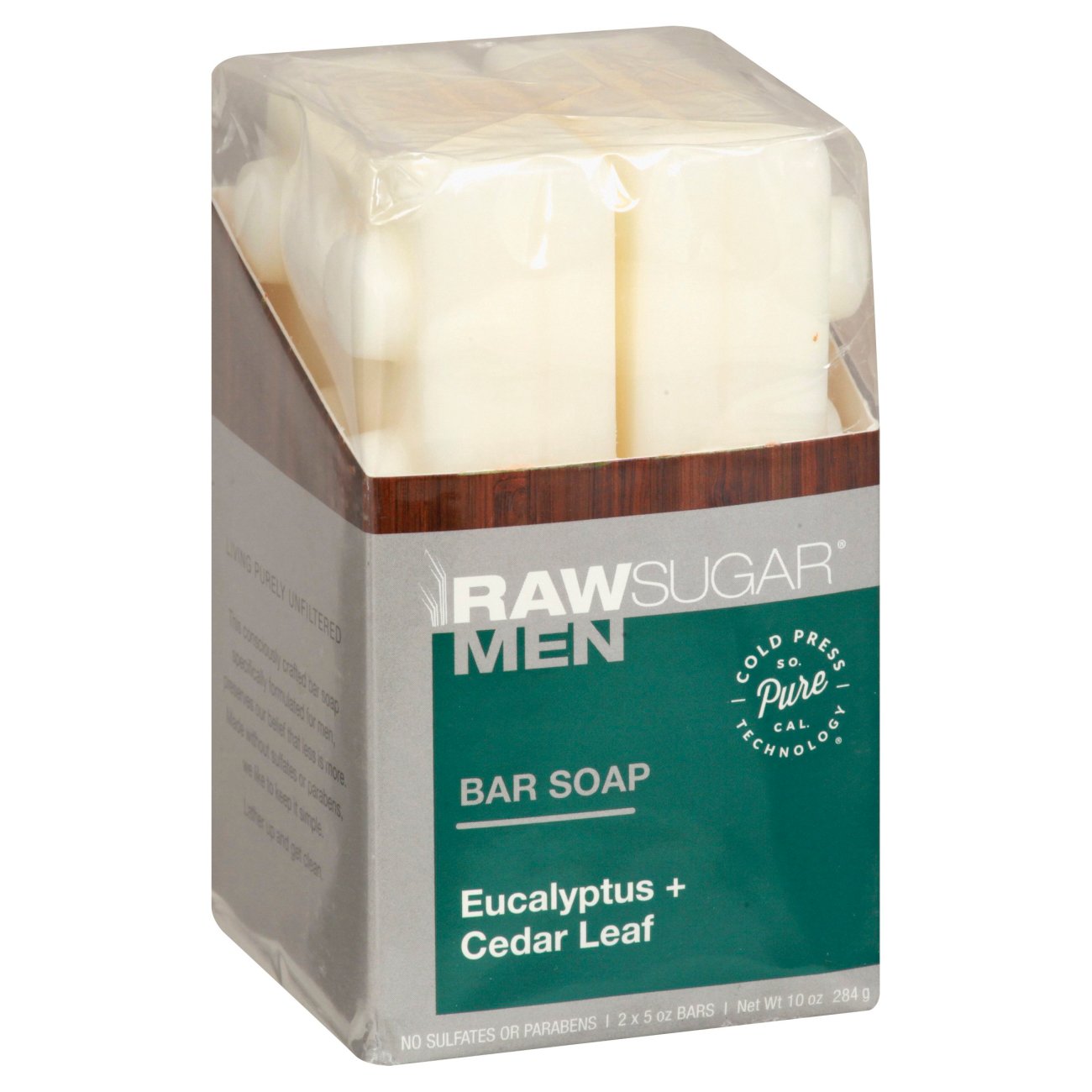 Raw Sugar Men's Bar Soap Eucalyptus + Cedar Leaf