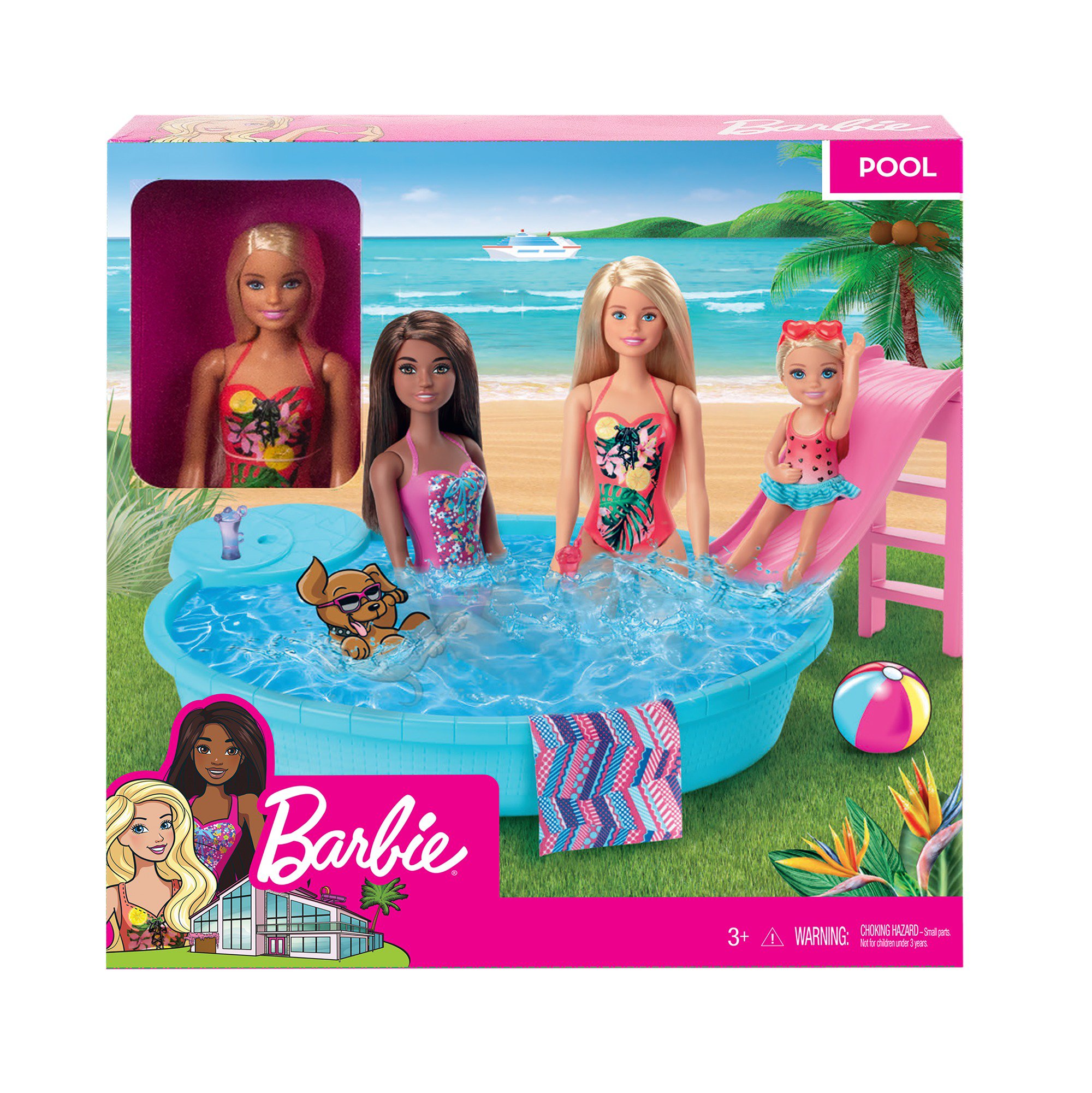 barbie splash and slide bath playset