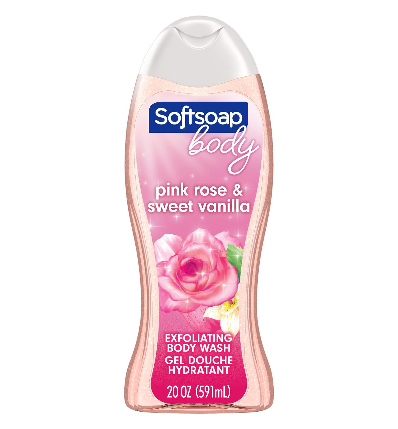 Softsoap Exfoliating Body Wash - Pink Rose & Sweet Vanilla; image 1 of 7