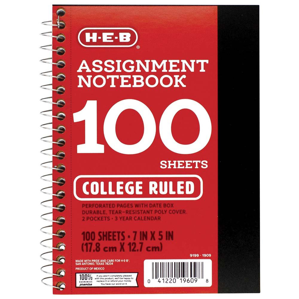 assignment notebook for college