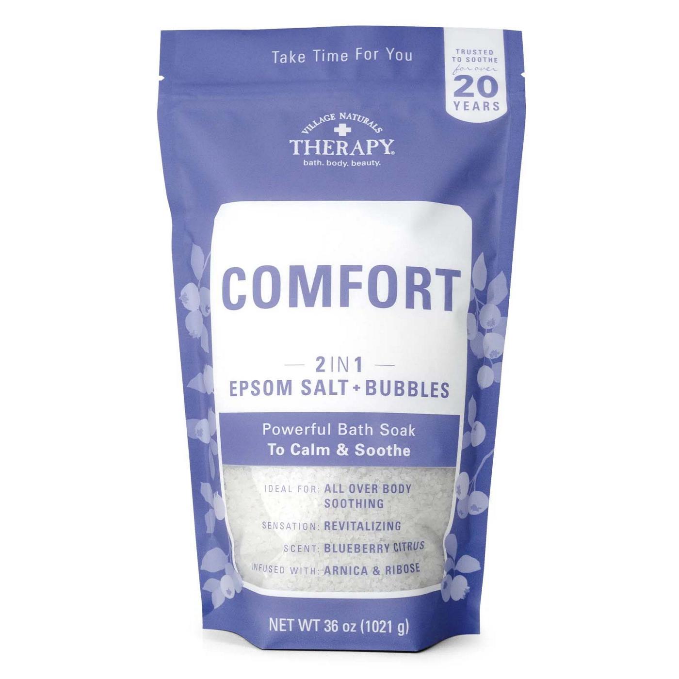 Village Naturals Therapy Comfort 2-in-1 Epsom Salt + Bubbles; image 1 of 2