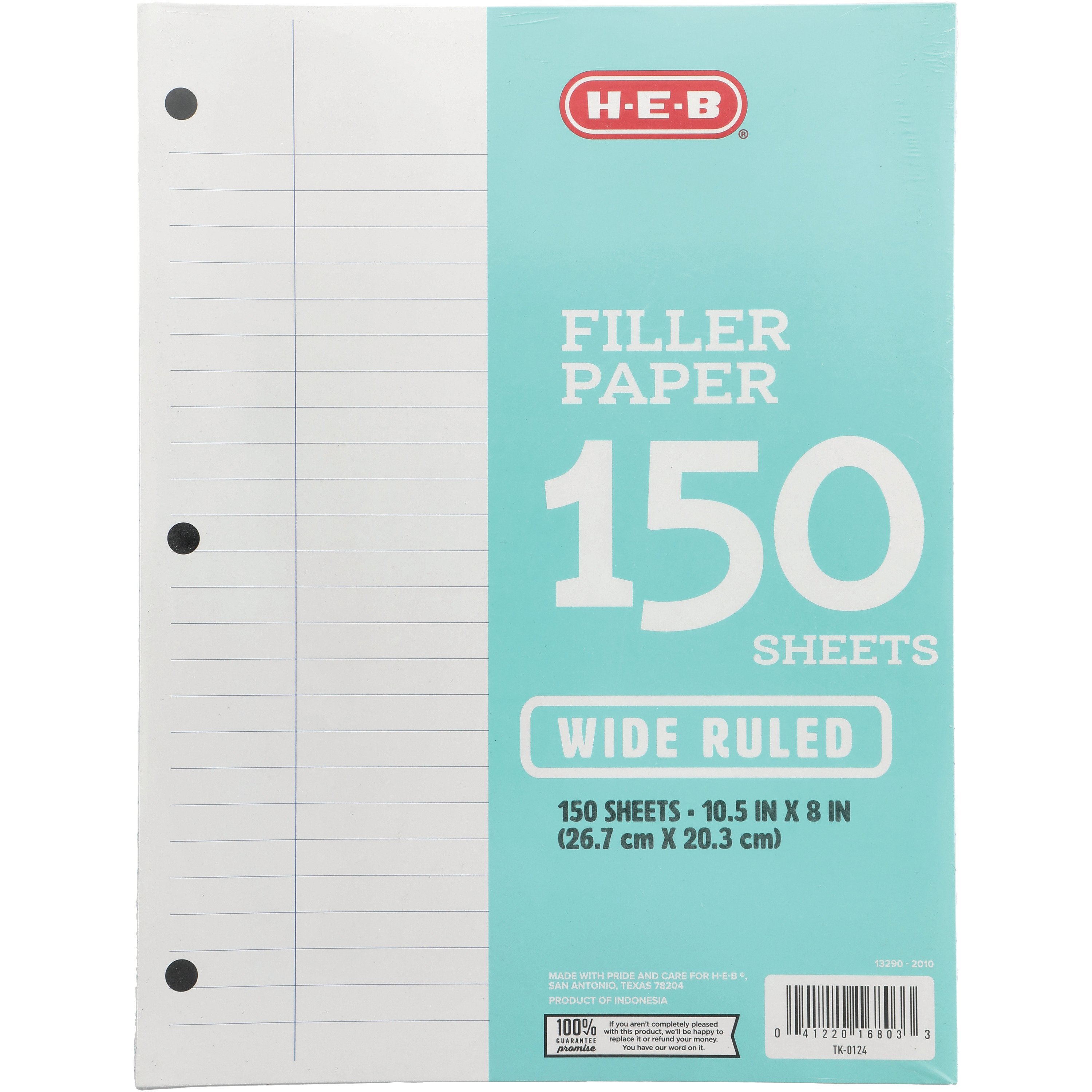 HEB Wide Ruled Filler Paper Shop Notebook paper at HEB