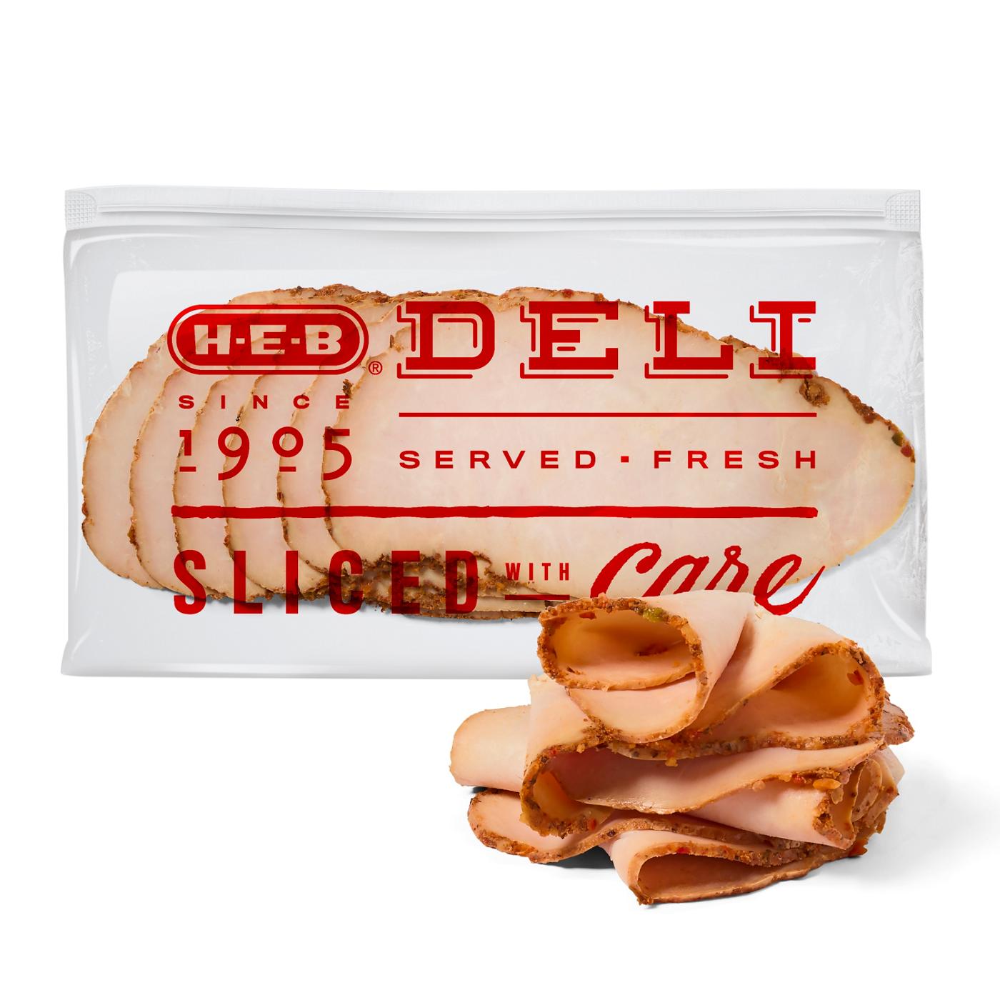 H-E-B Deli Sundried Tomato Turkey, Sandwich Sliced; image 1 of 4