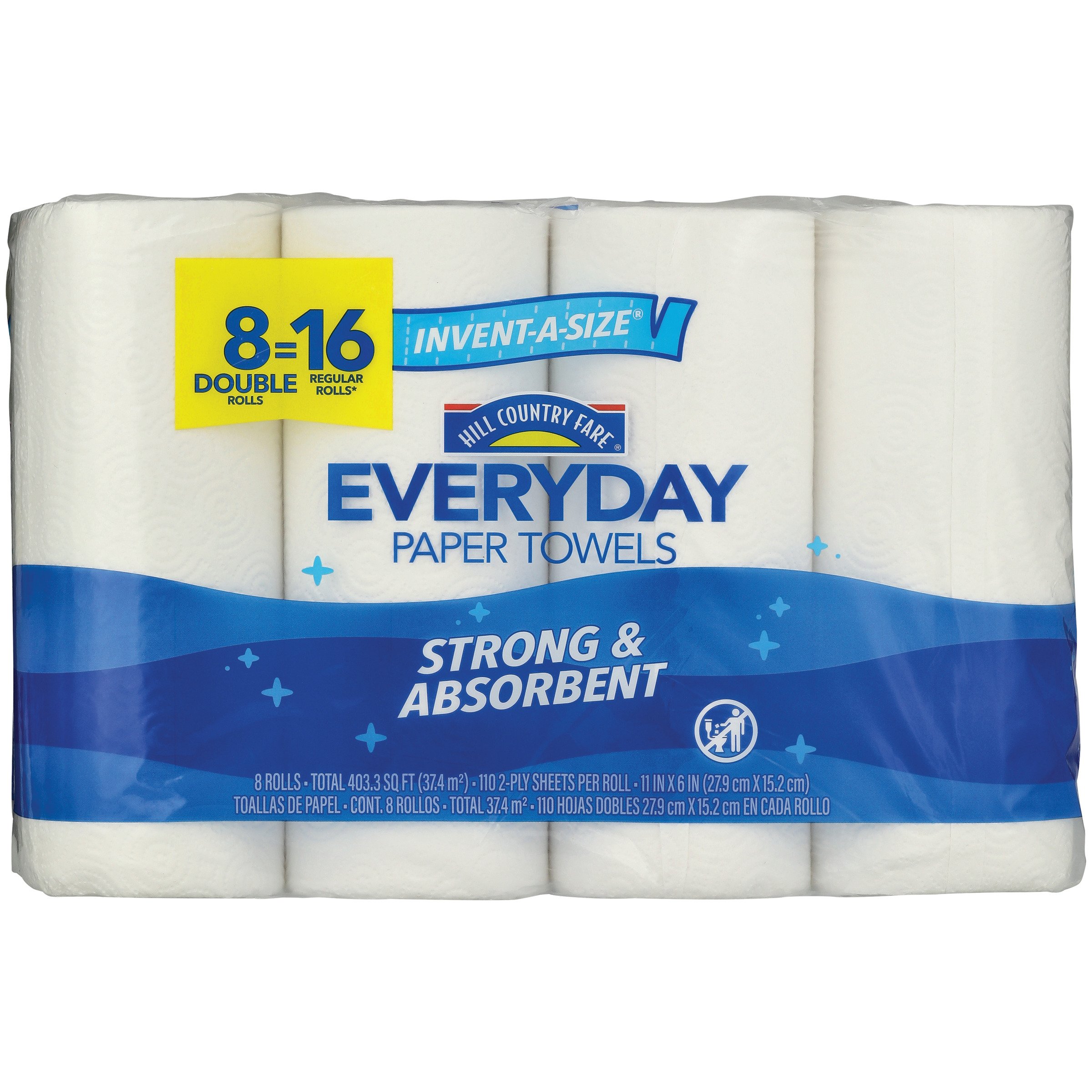 Hill Country Fare InventASize Double Roll Paper Towels Shop Paper towels at HEB