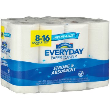 Hill Country Fare Invent-A-Size Double Roll Paper Towels, 8 ct