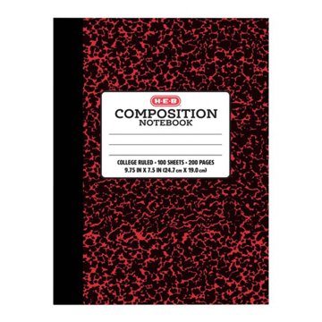H-E-B College Ruled Composition Notebook - Red Marble, 9.75" x 7.5"