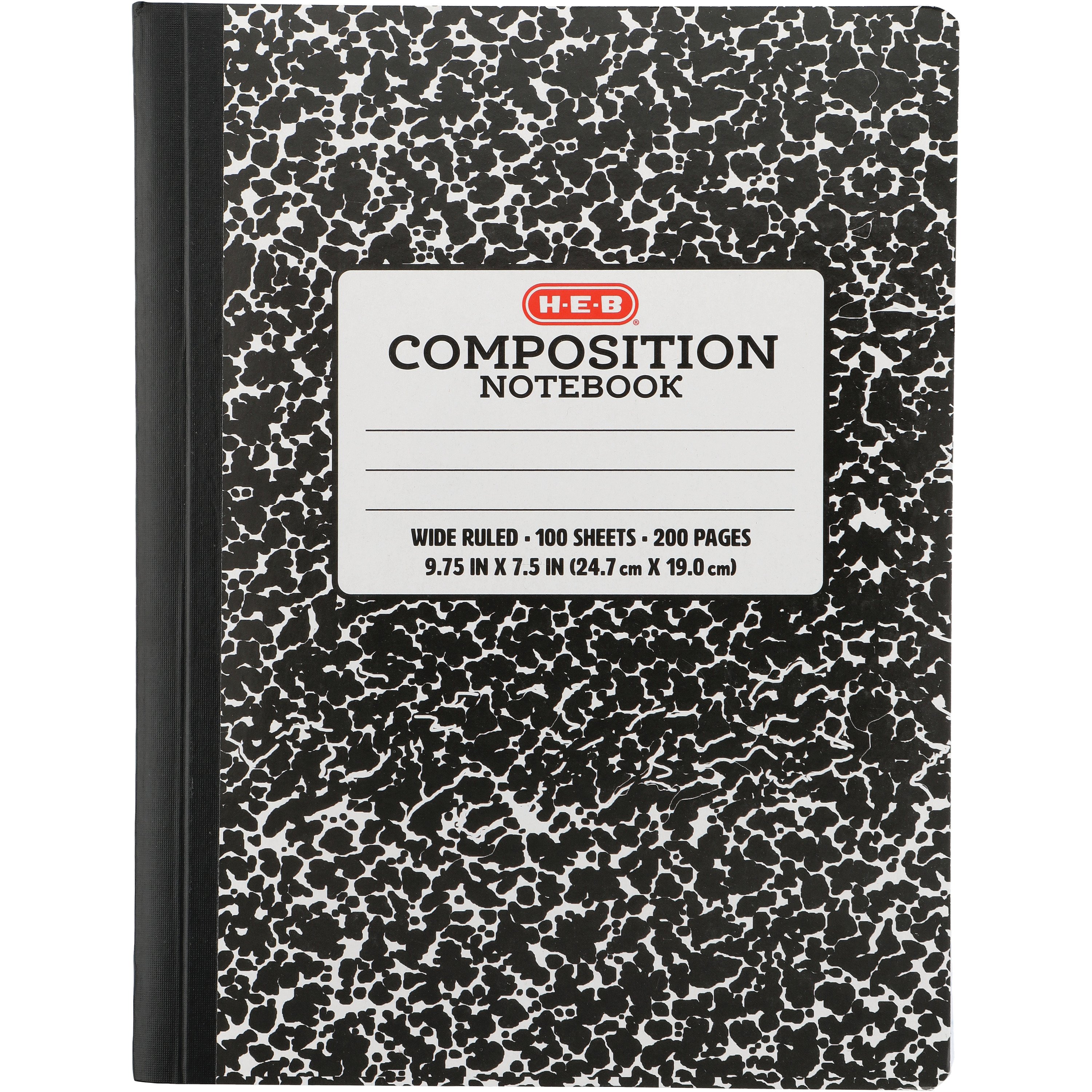 H-E-B Wide Rule Composition Notebook Black Marble Shop School & Office Supplies at H-E-B