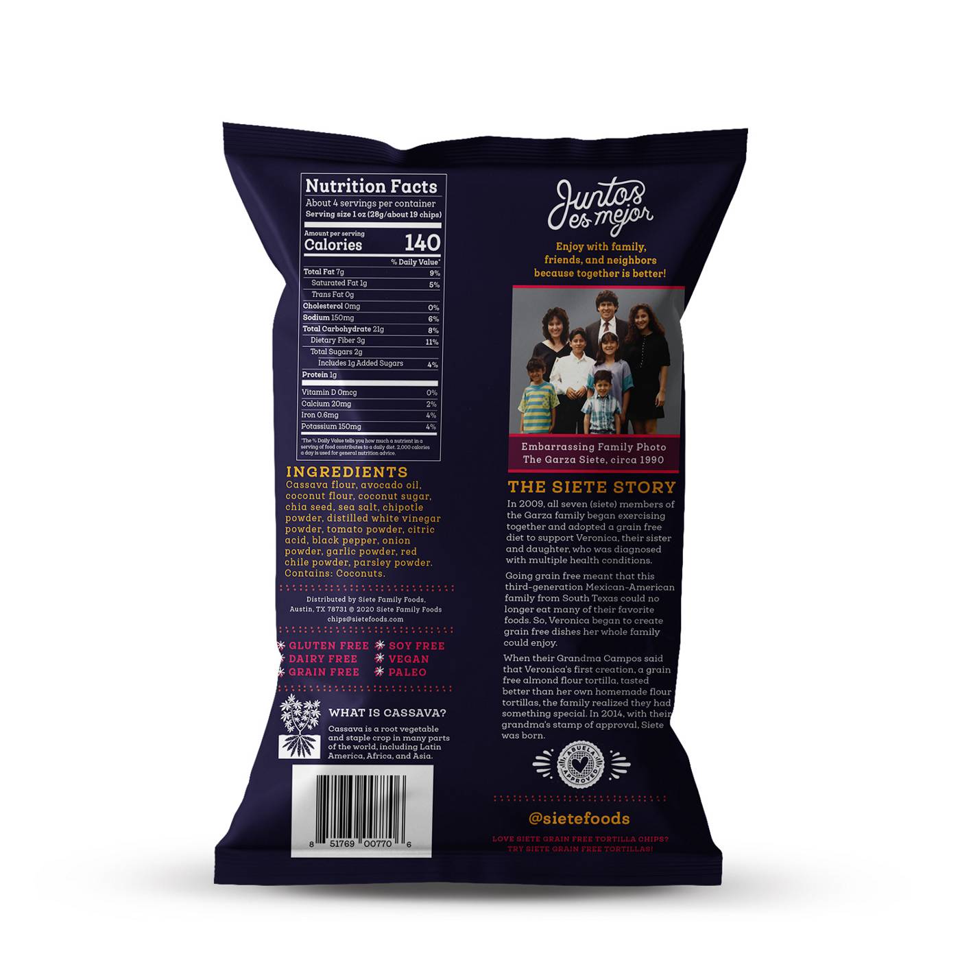 Siete Chipotle BBQ Tortilla Chips; image 2 of 4