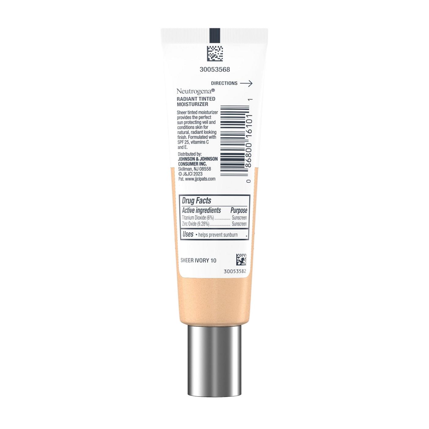 Neutrogena Radiant Tinted Facial Moisturizer - Sheer Ivory 10; image 2 of 11