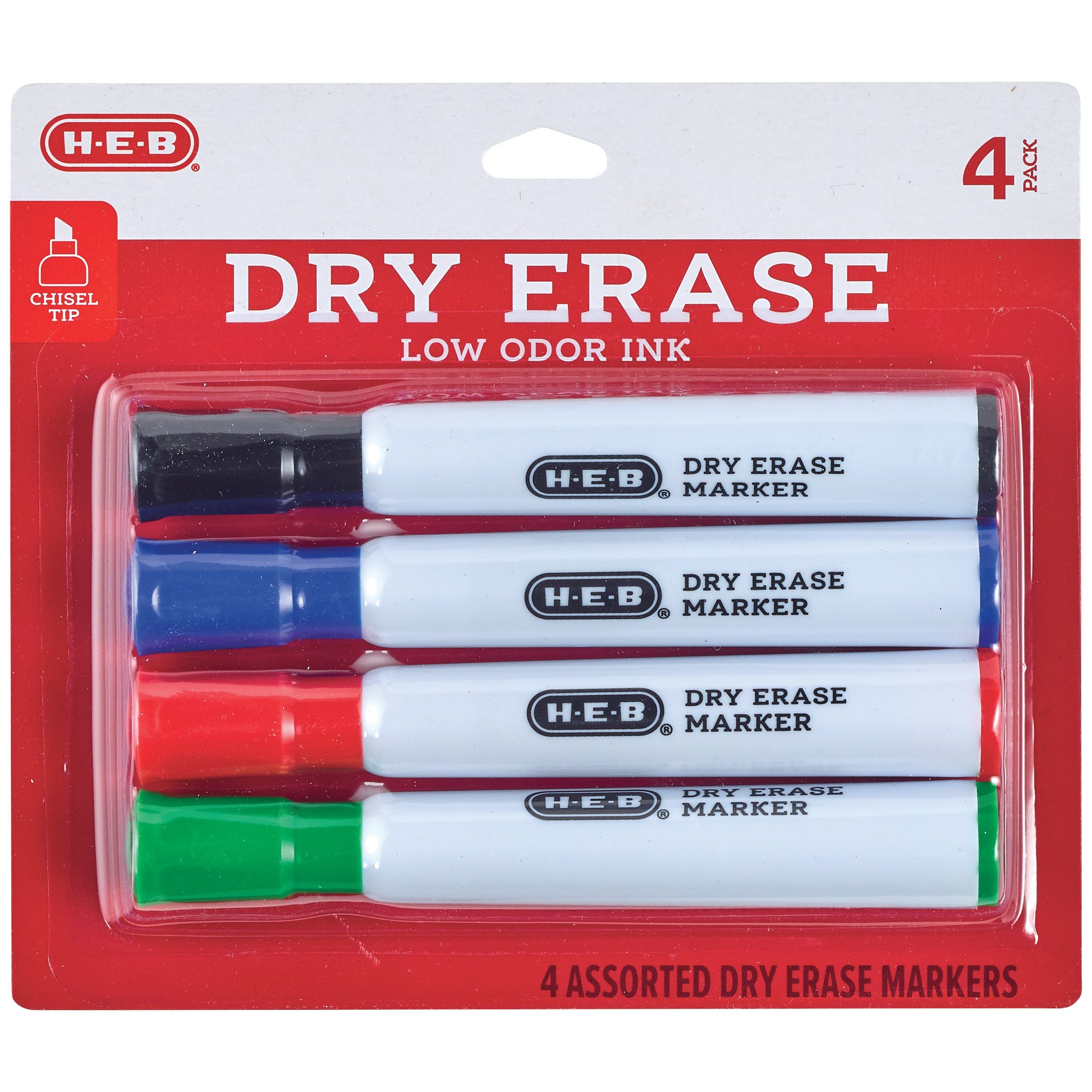 H-e-b Chisel Tip Dry Erase Markers - Assorted Ink - Shop Highlighters 