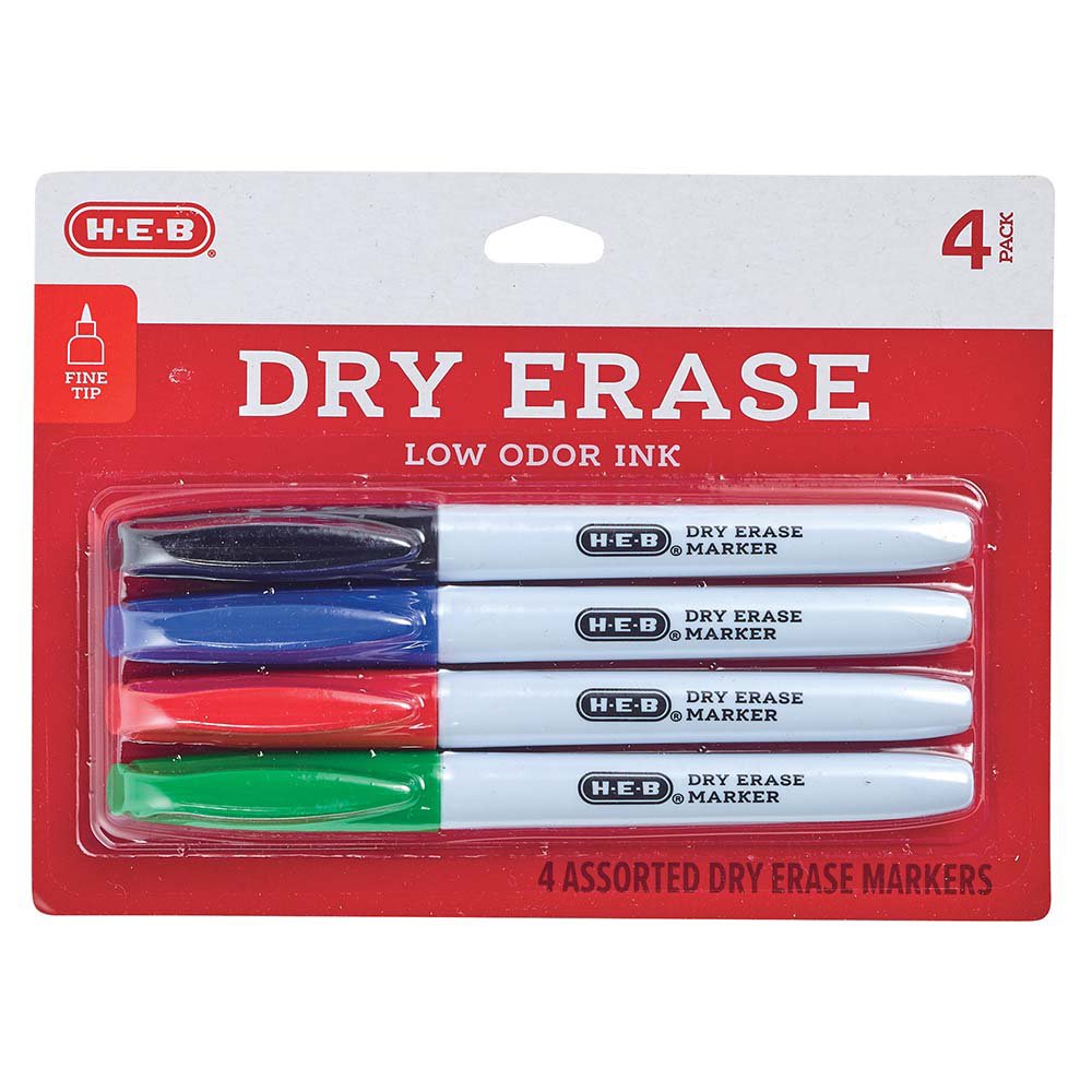 HEB Fine Tip Dry Erase Markers Assorted Ink Shop Highlighters