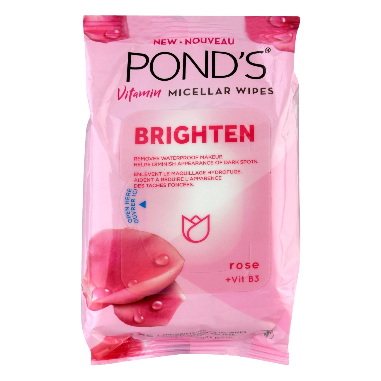 Pond's Vitamin Micellar Face Wipes Brighten Shop Makeup Remover at HEB