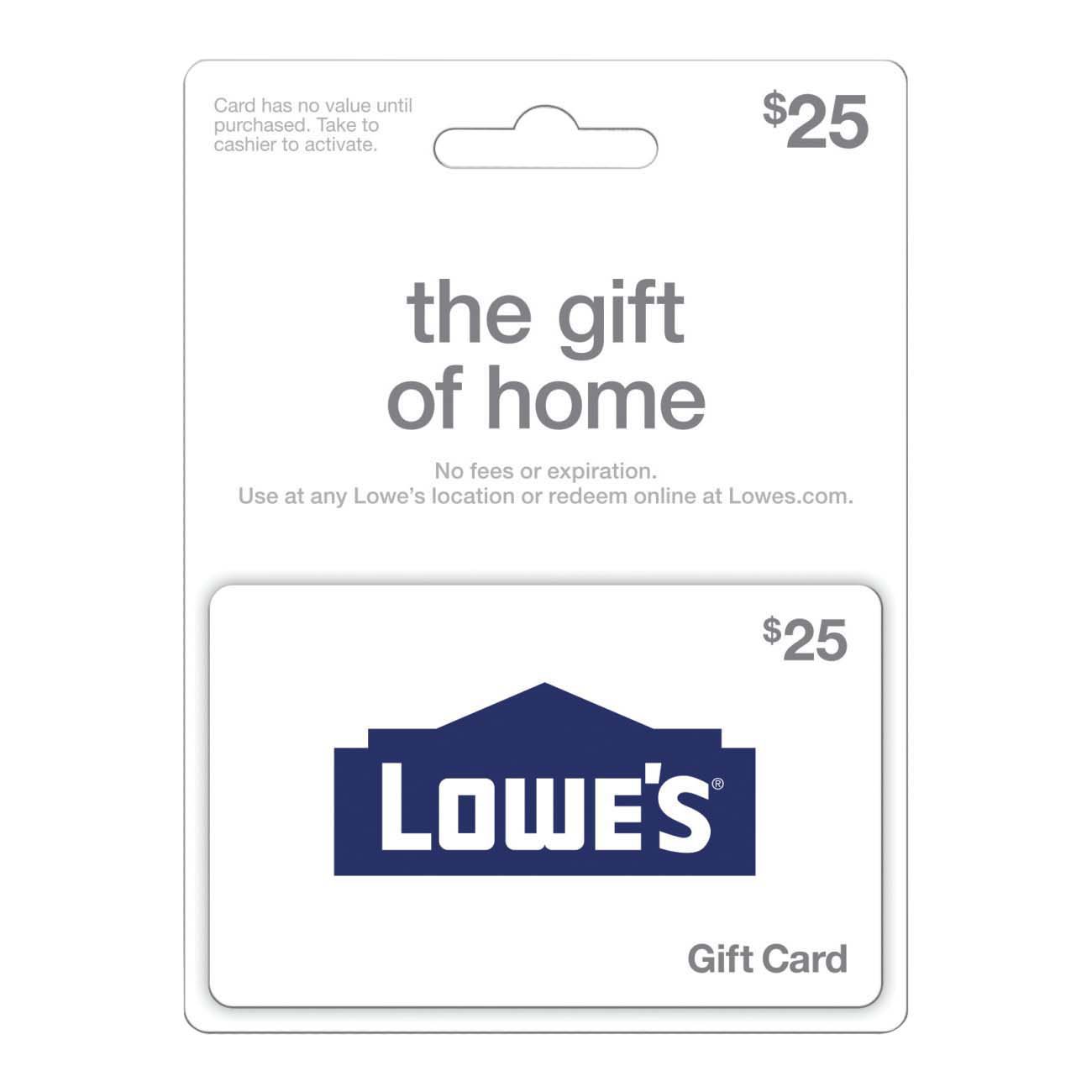 Lowe's 25 Gift Card Shop Specialty gift cards at HEB