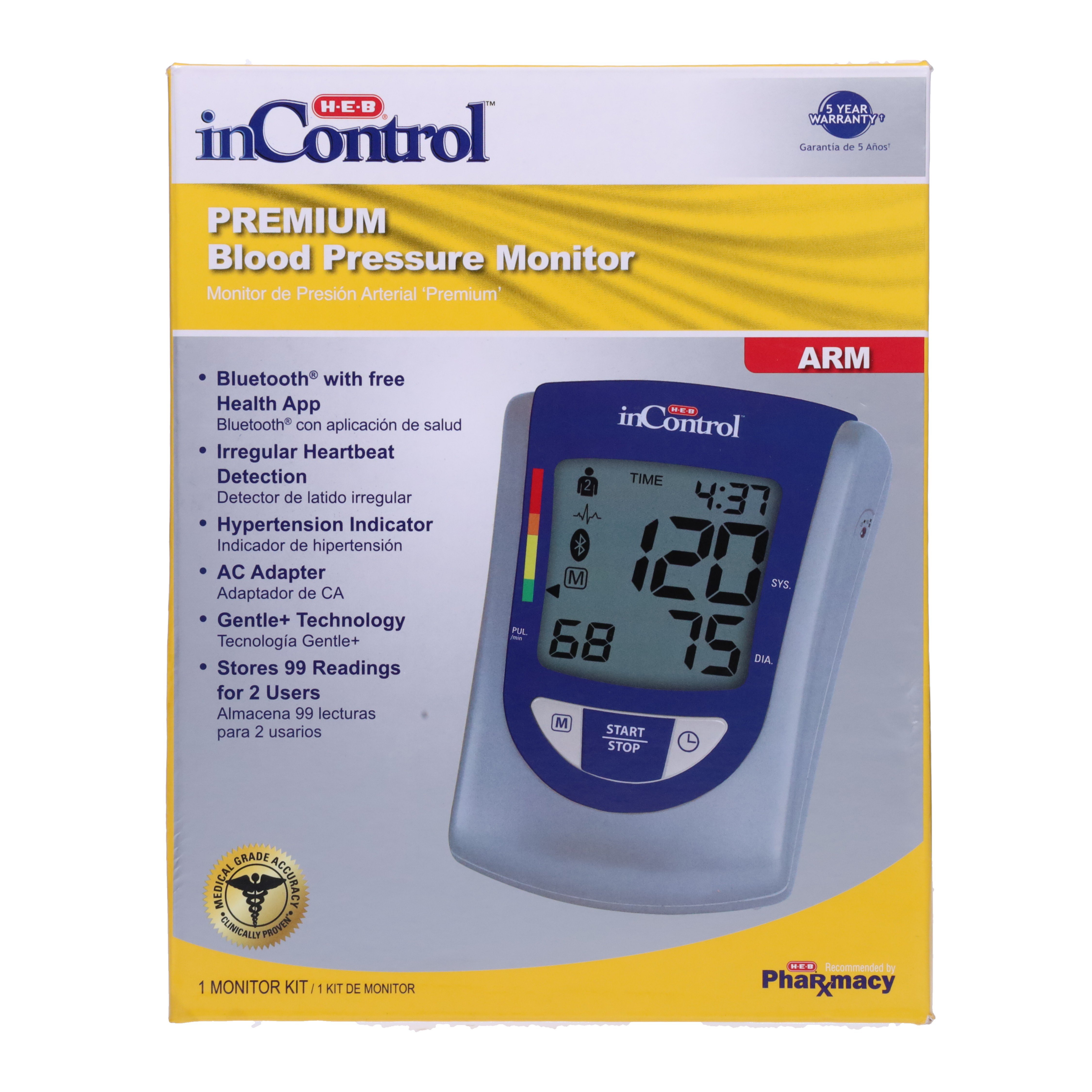 HEB inControl Premium Arm Blood Pressure Monitor Shop Kits