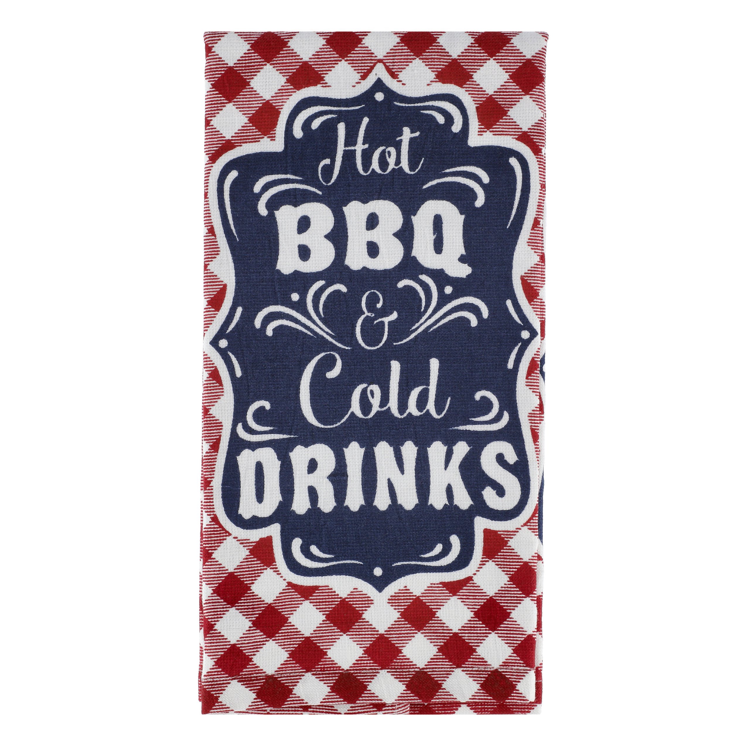 John Ritzenthaler Hot BBQ & Cold Drinks Kitchen Towel - Shop Kitchen ...