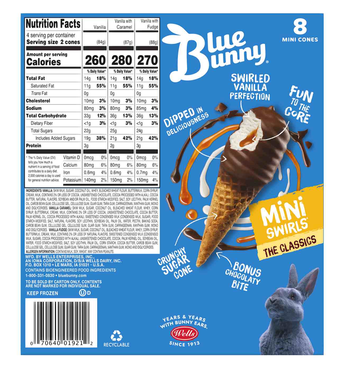 Blue Bunny Mini Swirls "The Classics" Ice Cream Cones Variety Pack; image 3 of 5