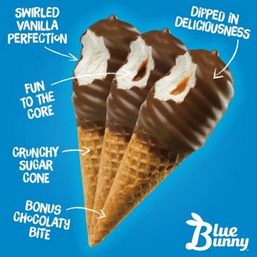 Blue Bunny Mini Swirls "The Classics" Ice Cream Cones Variety Pack, 8 ct
