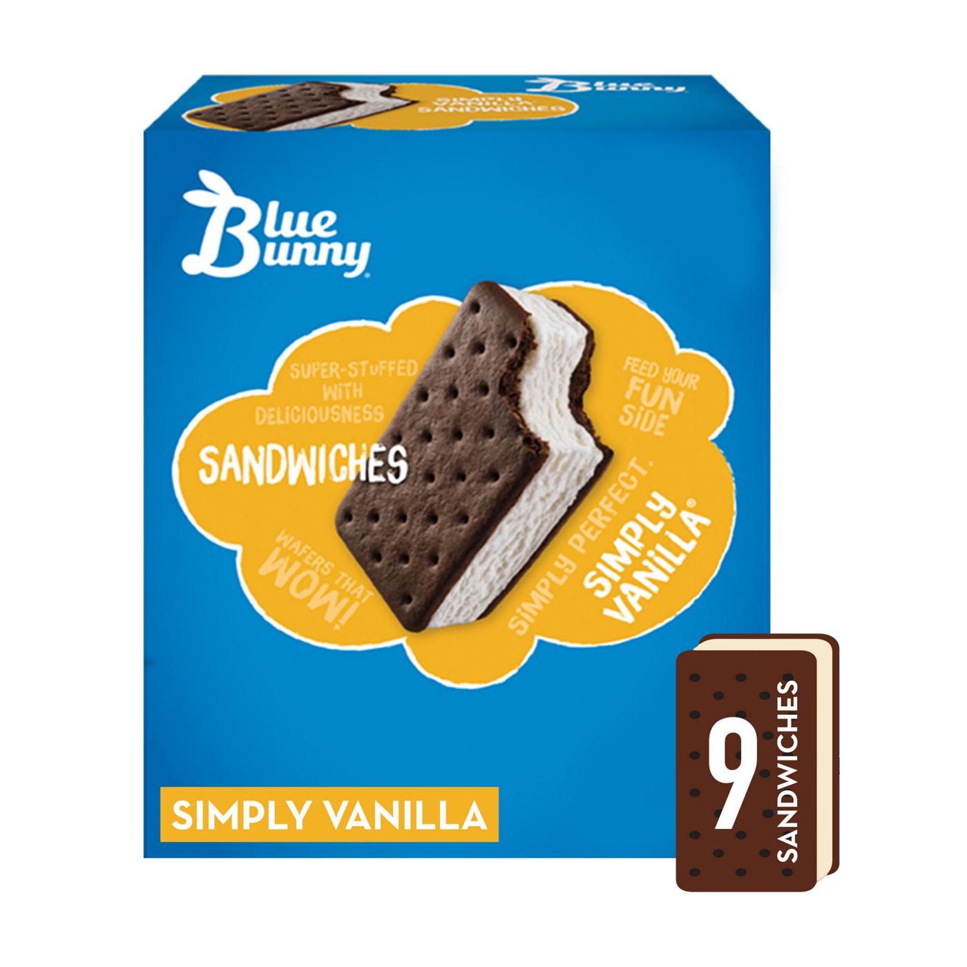 Blue Bunny Simply Vanilla Ice Cream Sandwiches; image 1 of 2