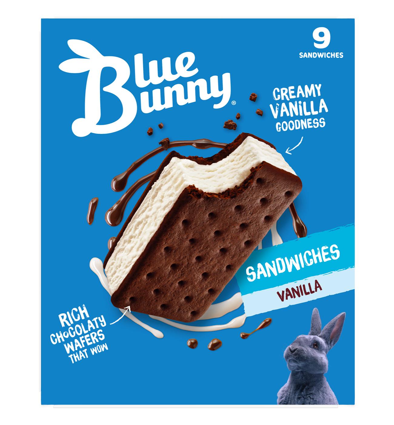 Blue Bunny Vanilla Ice Cream Sandwiches; image 3 of 4