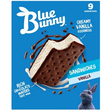 Blue Bunny Vanilla Ice Cream Sandwiches, 9 ct