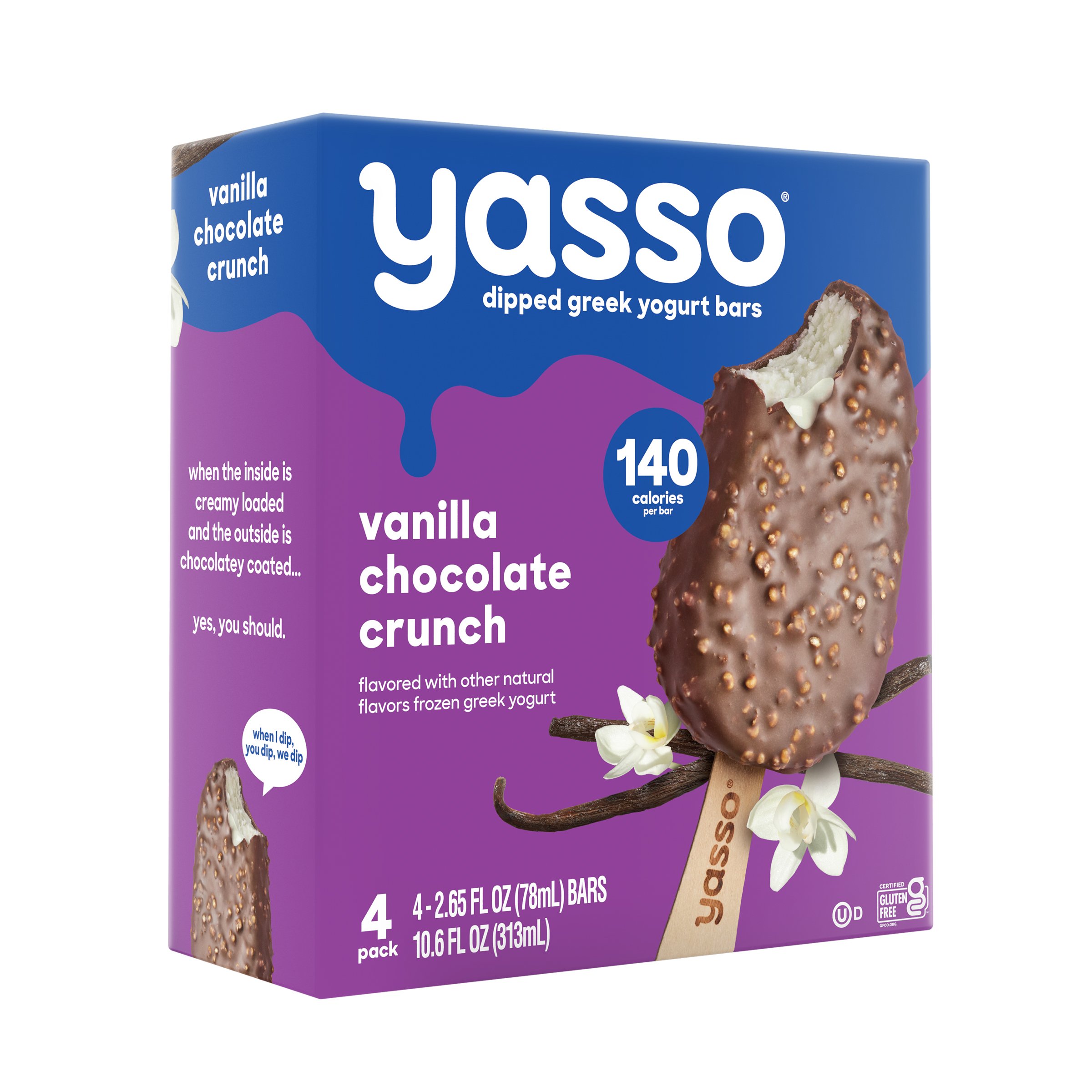 Yasso Vanilla Chocolate Crunch Frozen Greek Yogurt Bars - Shop Bars ...