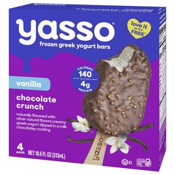 Yasso Vanilla Chocolate Crunch Frozen Greek Yogurt Bars, 4 ct