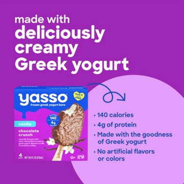 Yasso Vanilla Chocolate Crunch Frozen Greek Yogurt Bars, 4 ct