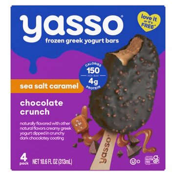 Yasso Sea Salt Caramel Chocolate Crunch Frozen Greek Yogurt Bars, 4 ct