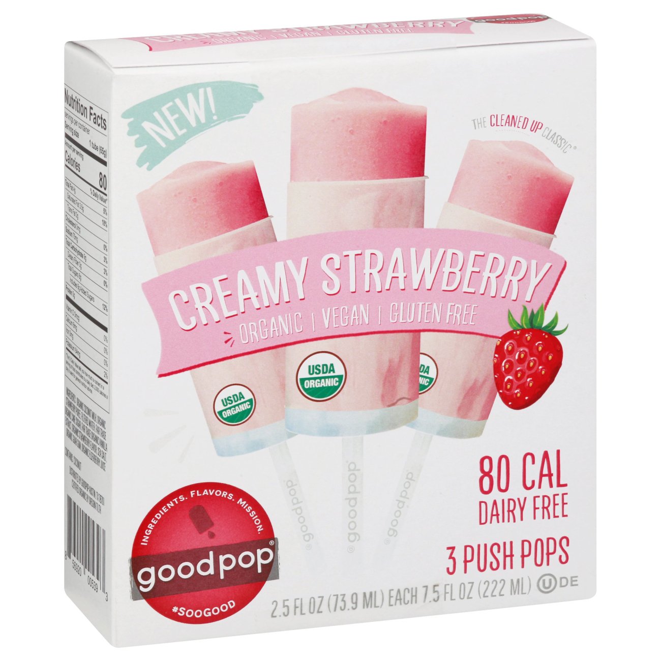 GoodPop Creamy Strawberry Push Pops Shop Bars & Pops at HEB