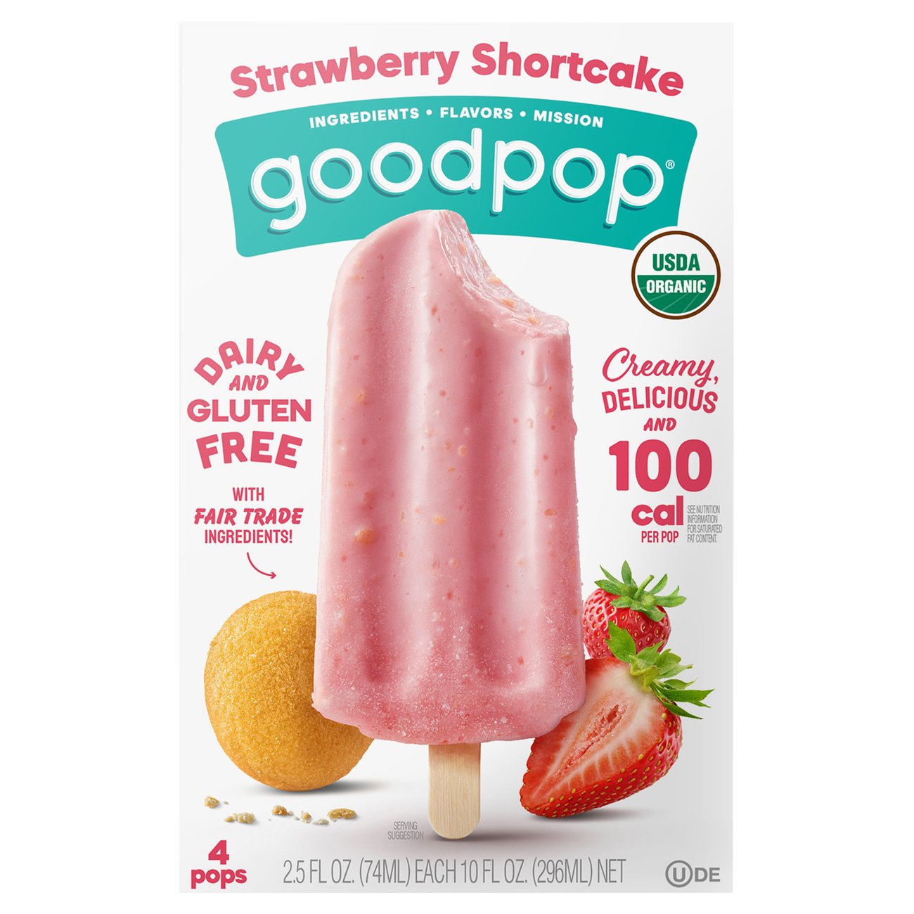 GoodPop Strawberry Shortcake Frozen Pops - Shop Bars & pops at H-E-B