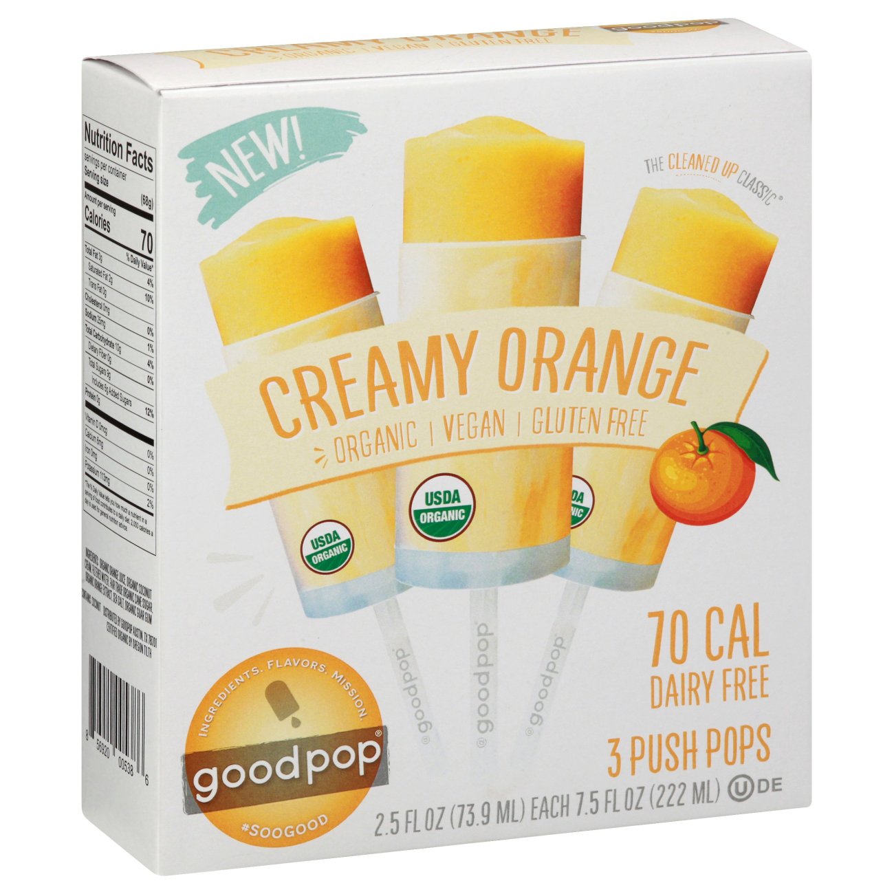 GoodPop Creamy Orange Push Pops Shop Bars & Pops at HEB