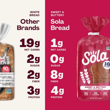 Sola Sweet & Buttery Soft White Bread, 14 oz