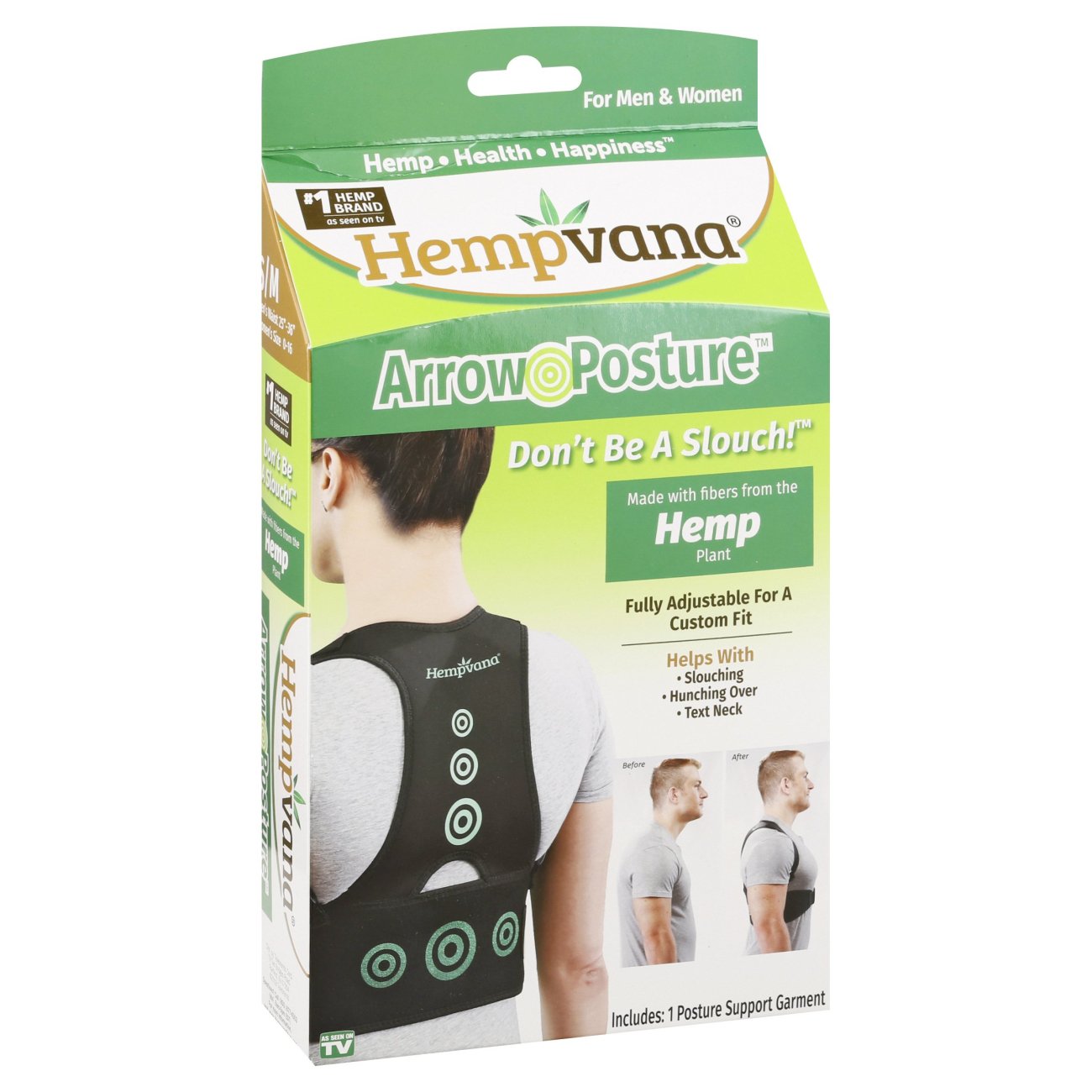 As Seen On TV Hempvana Arrow Posture Support Garment Shop Sleeves