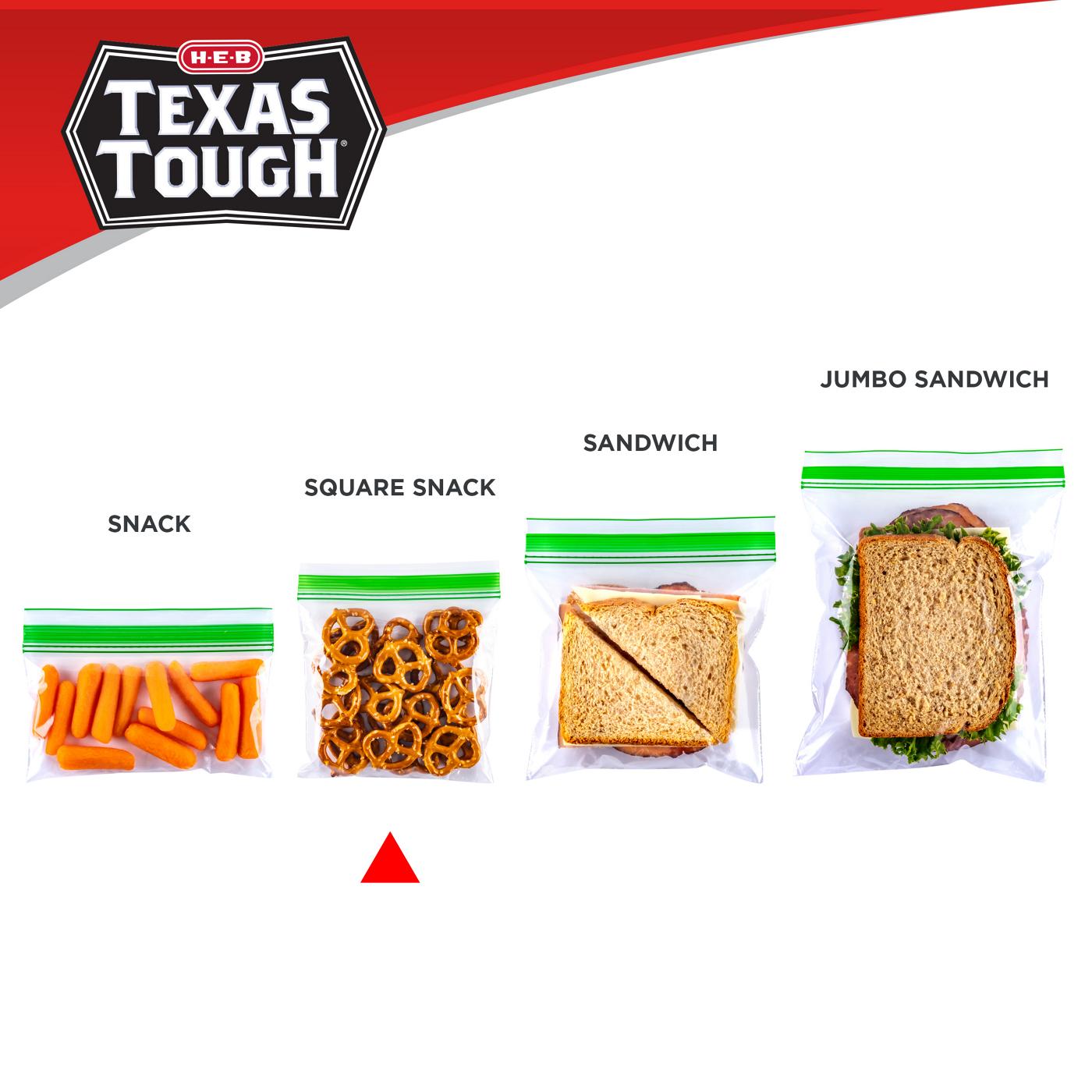 H-E-B Texas Tough Double Zipper Square Snack Bags; image 3 of 3